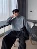 2025 Men's High Neck Korean Style Knitted Sweater - Autumn/Winter Trendy Loose Fit Wool Top