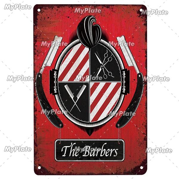 BARBER Tin Sign Metal Sign Retro Plaque Home Decor Metal Vintage Man Cave Bar Pub Club Home Wall Decoration