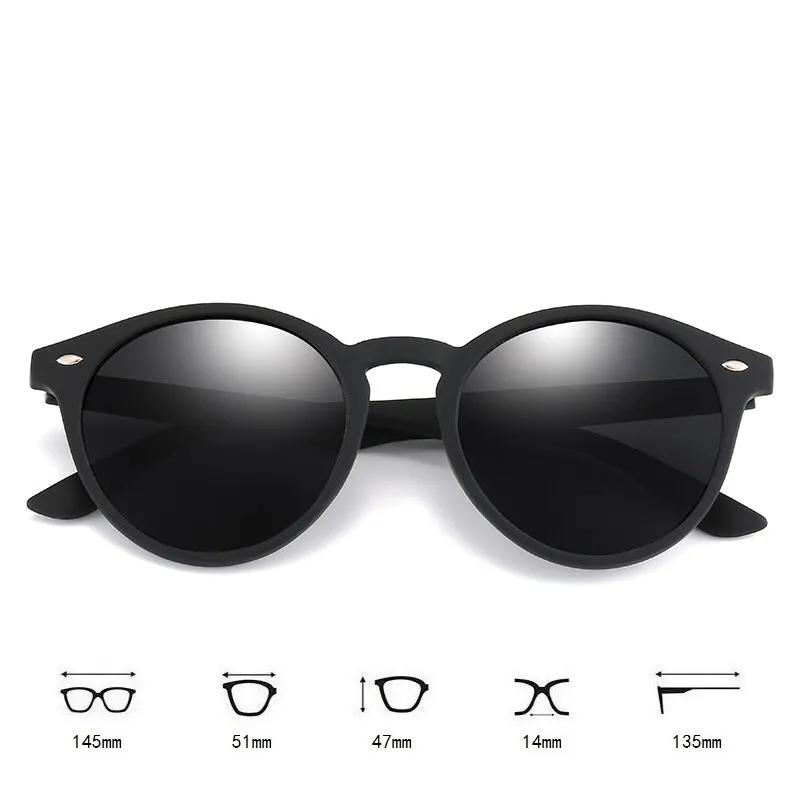 Classic Vintage Fashion round Polarized Sunglasses UV400 Protection Circle Oval Shape for Men Women Travel Driving Designer