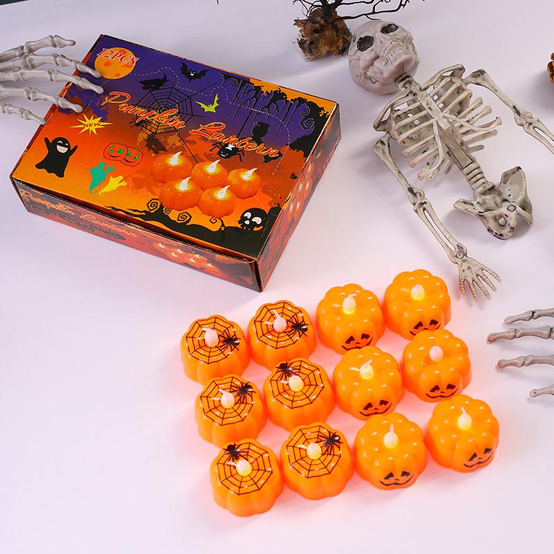 LED Halloween Pumpkin Lantern - Ghost Festival Decoration, Electronic Candle Lamp, Luminous Night Light.