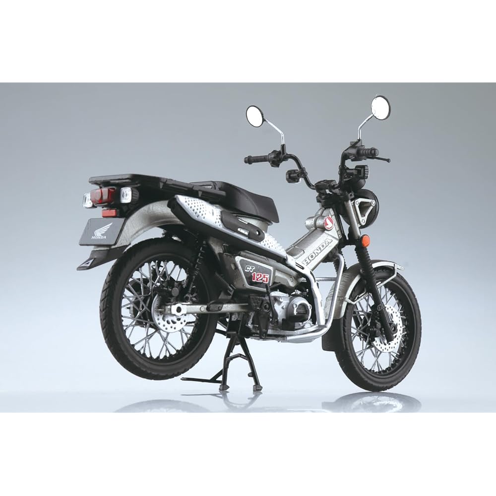 Aoshima Bunka Kyozai (AOSHIMA) Kompletní motocykl Honda CT125 Hunter Cub, Matná pancéřovaná stříbrná metalíza, Tlakově litý, Předlakovaný