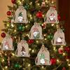 12PCS Cartoon Dwarf Christmas Gift Packaging Bag Vintage Cute Christmas Drawstring Gift Bags Reusable Drawstring Candy Bags