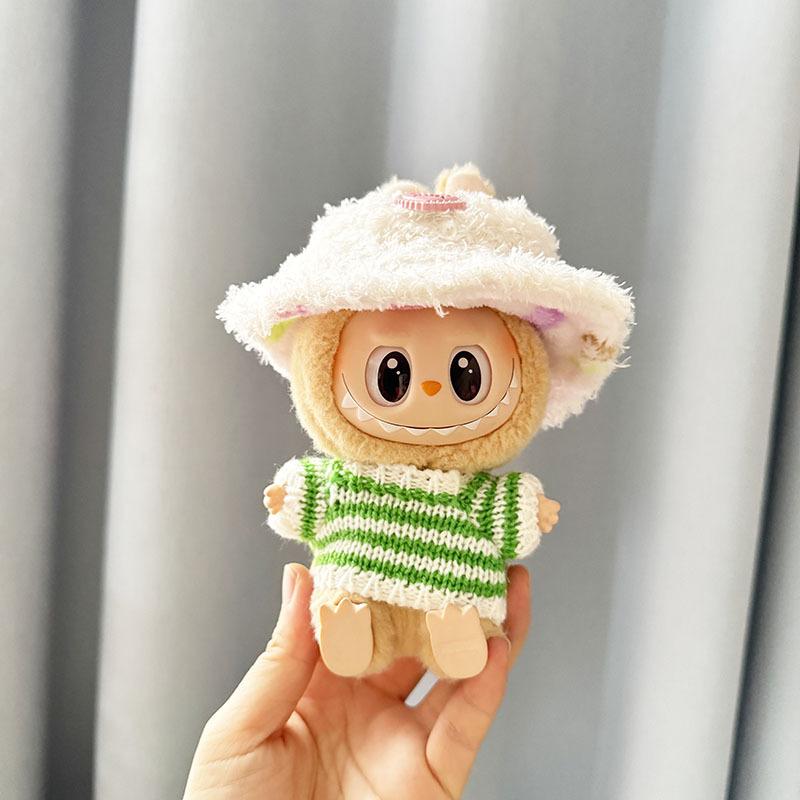 Cute Mini Plush Doll'S Sweater Hat Kettle 17cm Labubu I II Idol Dolls Sitting Party Clothing Outfit Accessories Korea Kpop Exo