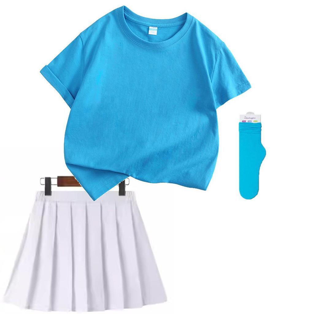 Colorful Children's Short Sleeve T-shirt Set for Kindergarten Sports and June 1st Performances.