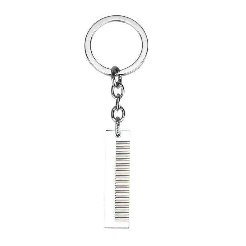 Hip Hop Style Keyring Titaniums Comb Pendant Keychain Edgy  Hair Styling Accessory for Fashion Women and Trendsetters