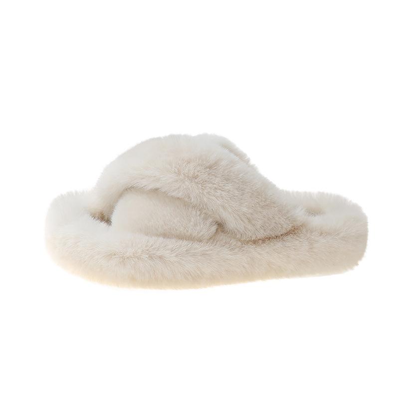 

Foreign trade plus-size wool slippers women wear the new fairy niche cotton flip-flops for the fall and winter of 2025 35