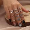 17KM Vintage Silver Color Butterfly Rings Set For Women Bohemian Leaves Star Moon Statement Rings Trendy 2021 Jewelry Gifts