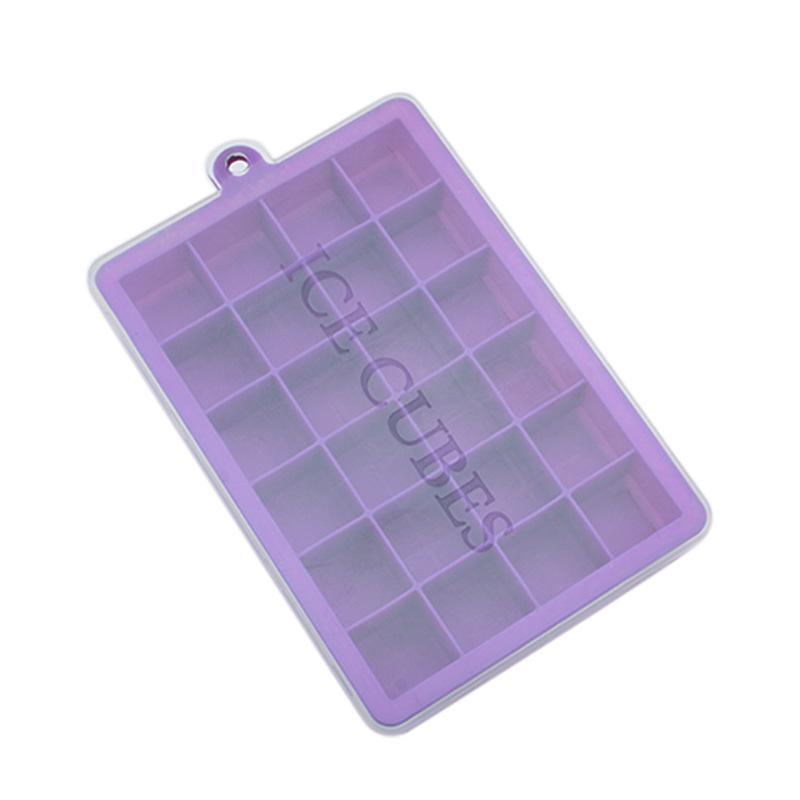 

Venlohome 24 Ice Cube Tray Пищевой силиконовый Ice Cube Maker Mold с крышкой для мороженого, шоколада, вечеринки, виски, коктейля, напитка