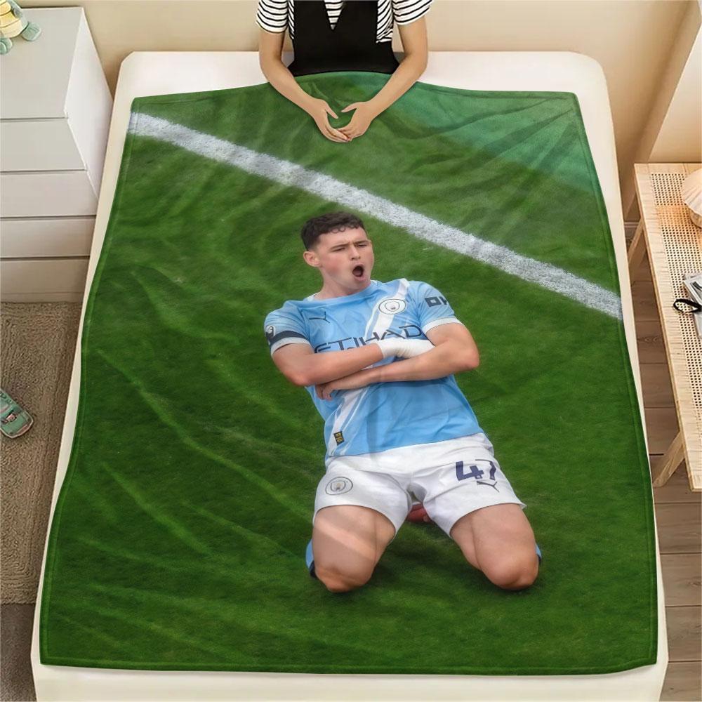 Phil Foden Printed Flannel Blanket, Soft Throw for Bedroom Sofa, Washable, Fan Merchandise, Great Gift.