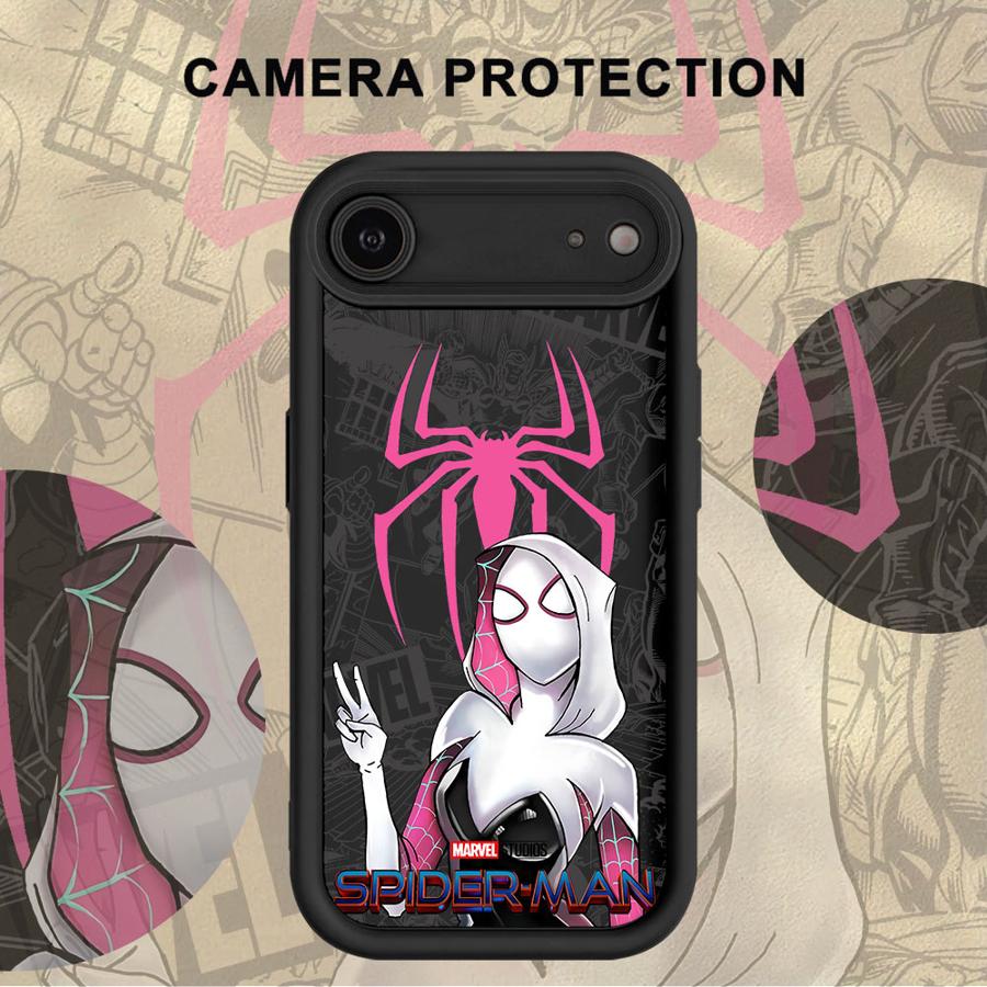 Soft Shell Phone Case for iPhone 15 16 14 Plus XR XS Max 13 12 11 Pro Max 17 Air 16e Marvel Cute Spider Men