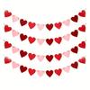 60-Piece Valentine's Day Heart Garland Felt Banner Heart-Shaped Door Curtain Hanging Decoration Wedding Room Decoration Party
