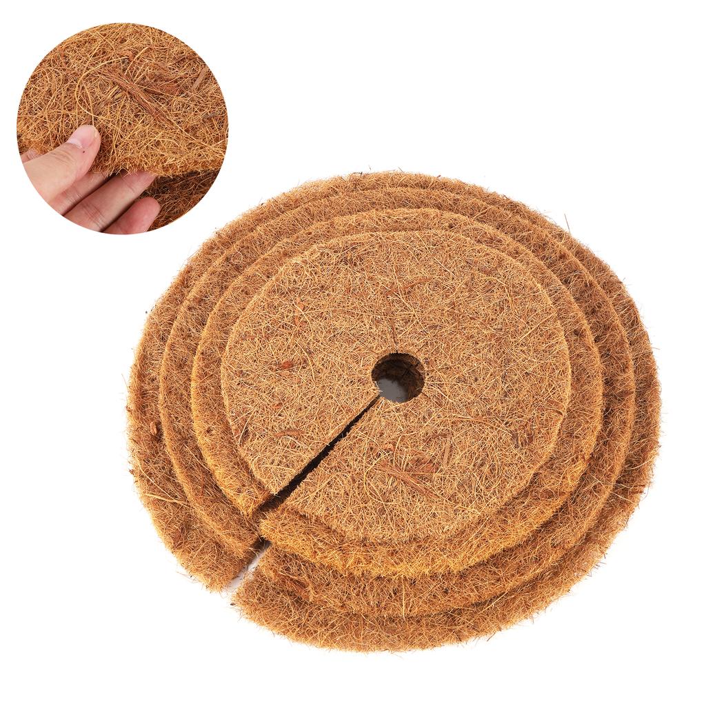 25/30/35/40cm 2PCS Natural Coco Coir Fiber Tree Mulch Ring Protector Organic Mat for Indoor Outdoor Disc Plant Cover Flower Pot