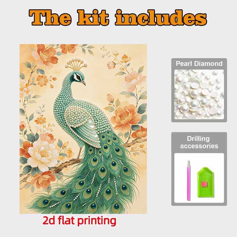 Animal Pearl Painting DIY Peacock Living Room Hanging Painting Art Ornament Decorative Painting Home Decoration