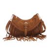 Bohemian Style Suede Shoulder Bag Retro Ethnic Style Handbag Fashion Tassel Crossbody Bag  Travel