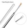 3 Stück Edelstahl Dreifachring Ohrlöffel Ohrenschmalzentferner Reinigungswerkzeug