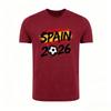 Spain 2026 Patriotic Soccer Fan TShirt Spanish Flag Inspired Print Shirt Men Crewneck Cotton Short Sleeve Soccer Part Supplies
