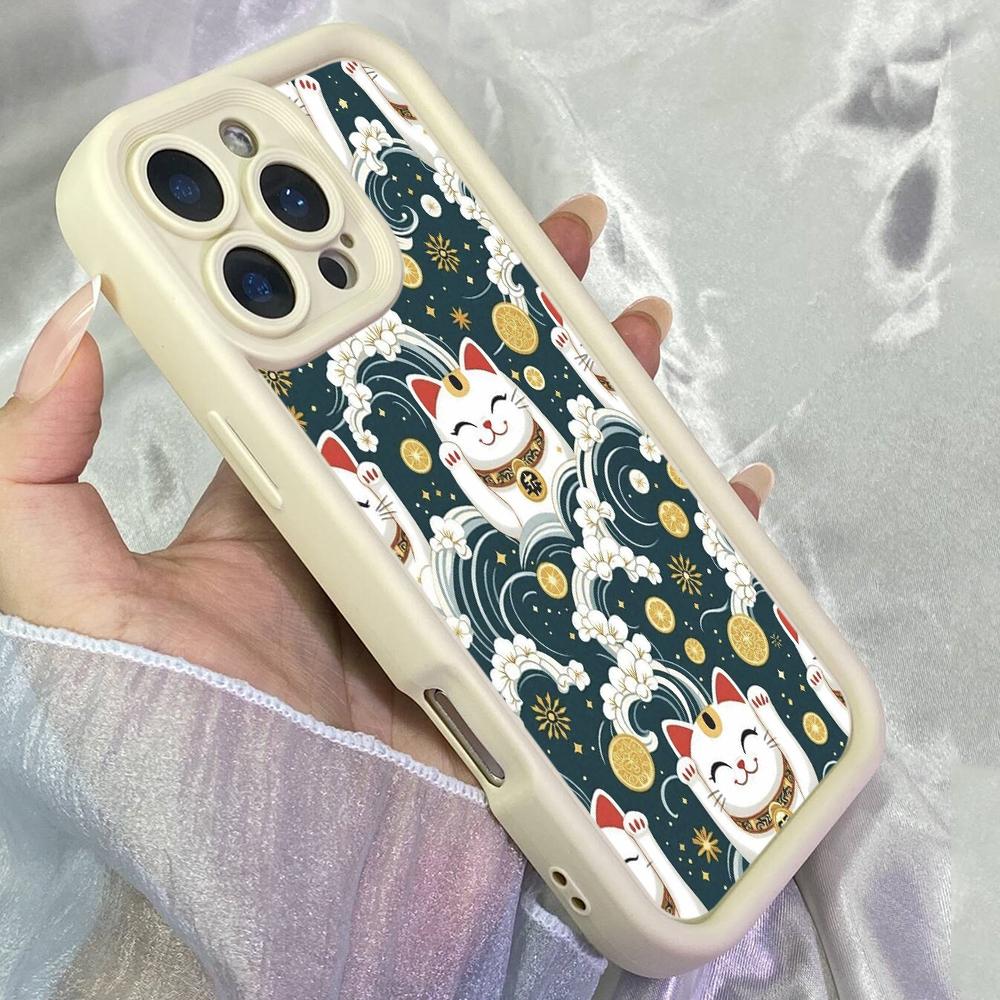 JT327 Lucky Cats for iPhone 17 16 15 14 Pro Max Samsung S26 S25 Ultra A17 A16 A07 A56 A06 Xiaomi 15T Redmi 15c Note 14 13 12 11 Soft Case