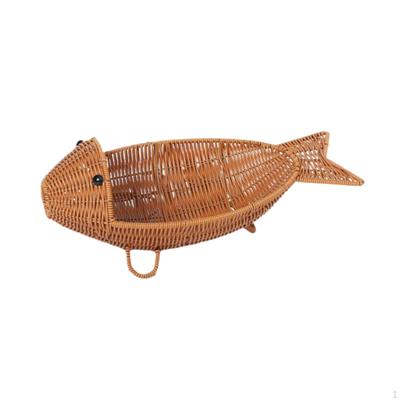 Künstlicher Rattan-Fruchtkorb, Aufbewahrung Multifunktional, Dekorativ, Servierhalter für