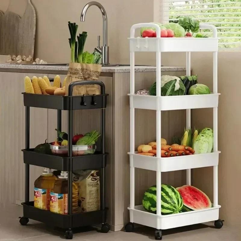 Multi-layer snack storage rack for kitchen bathroom and bedroom mobile storage cart with wheels organizer home accessories