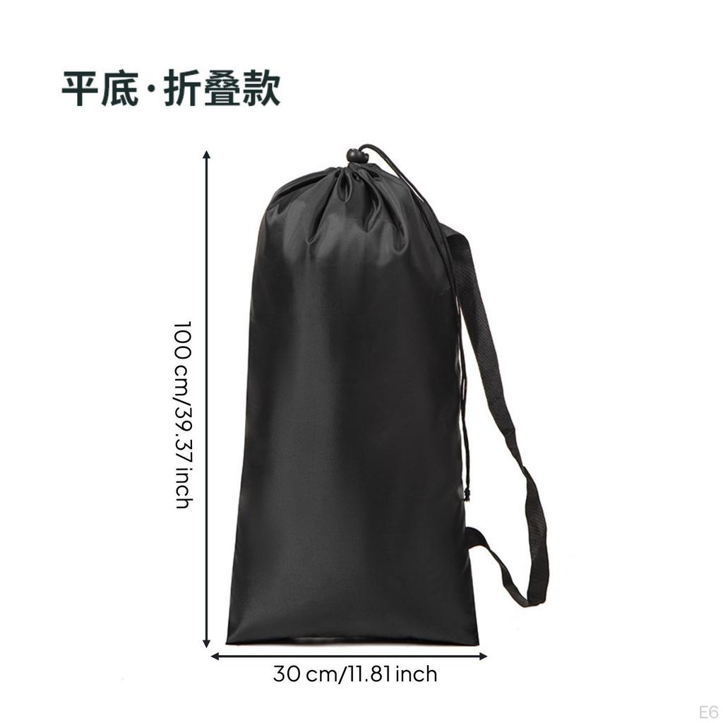 Drawstring Bag with Shoulder Strap Foldable Cylindrical Storage Portable