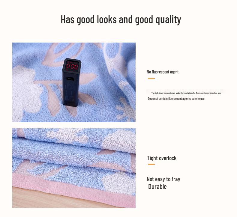 100% Cotton Soft & Thick Bath Towel - Comfortable, Durable, Non-Shedding