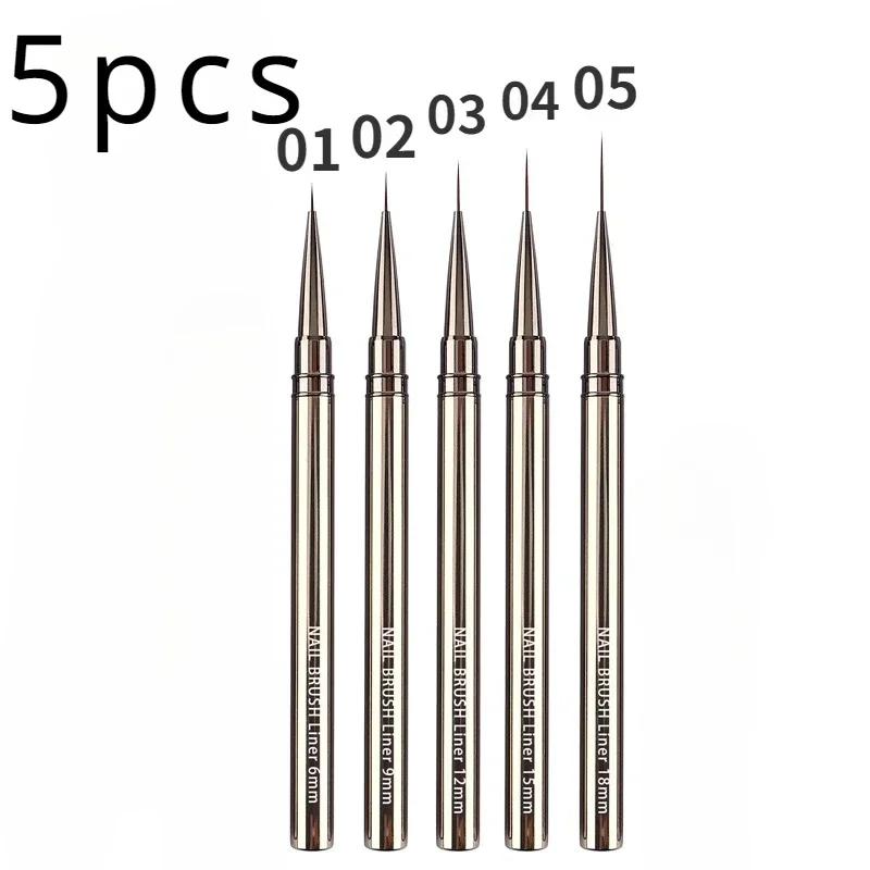 Nails Art Liner Brushes Elongated Lines Striping Drawing Painting  6/9/12/15/18/25mm Nail Design Pen Professional Manicure Tool