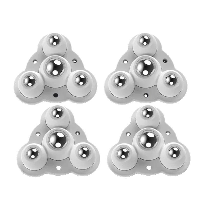 Neues 4-teiliges selbstklebendes Typ Mute Ball Universalrad 300 kg 4 Kugeln Möbelrollen Räder Edelstahlrad 360° Drehung