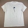 Embroidered Blue Rose Tee Mens L White Floral Streetwear Graphic Shirt Unisex T-Shirt