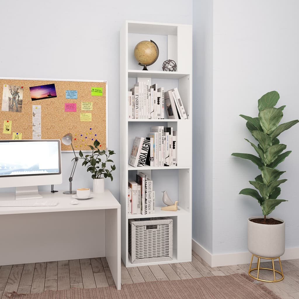 Bookshelf Room Divider White 45 x 24 x 159 cm Engineered Wood