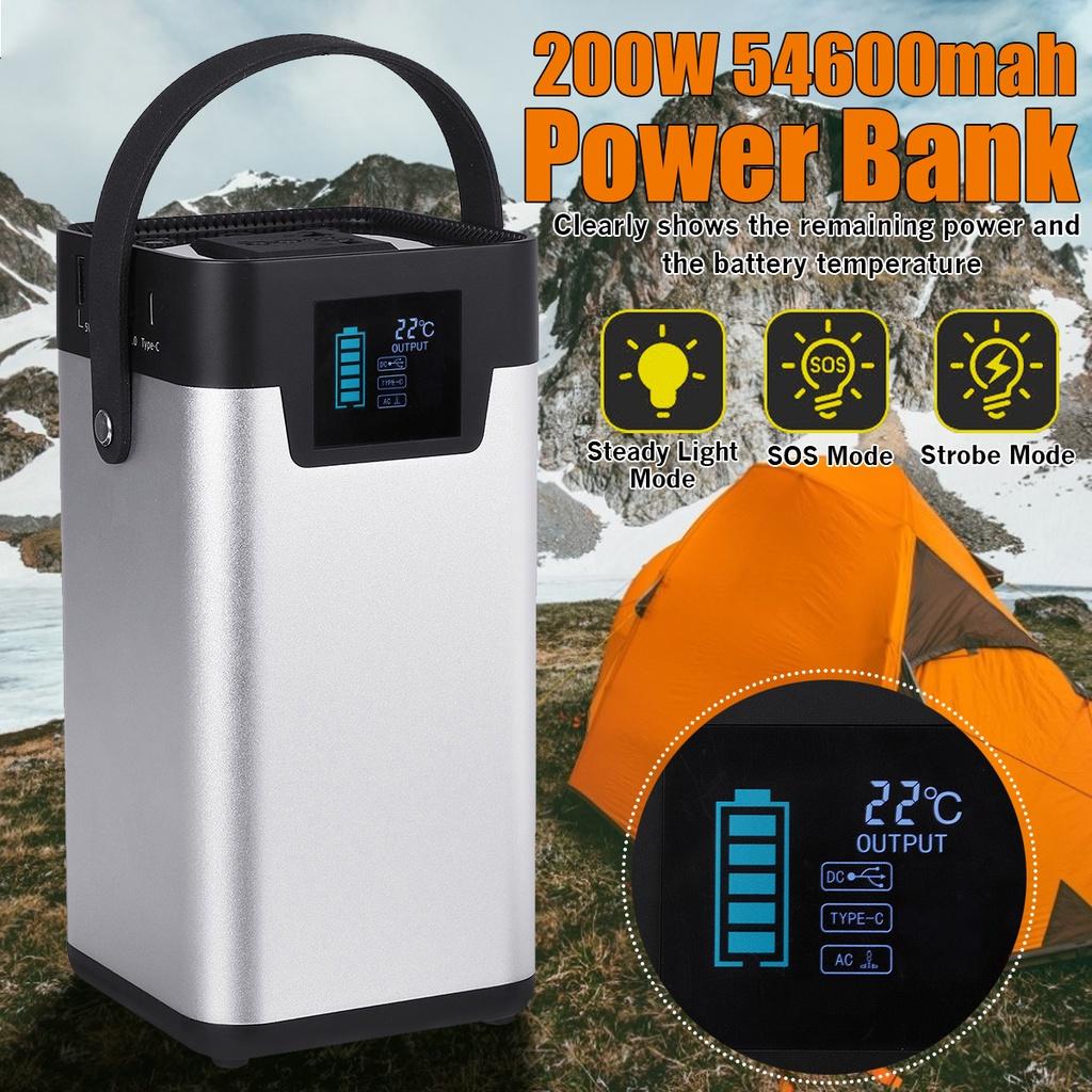 200W Powerbanka Přenosný solární generátor Zásoba energie Mobilní napájecí zdroj Venkovní UPS Baterie
