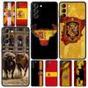 Soft TPU Phone Case For Samsung Galaxy S25 S24 S23 S22 S21 Ultra S20 FE 5G S10 S10E Plus Spain Bull Flag Black Cover