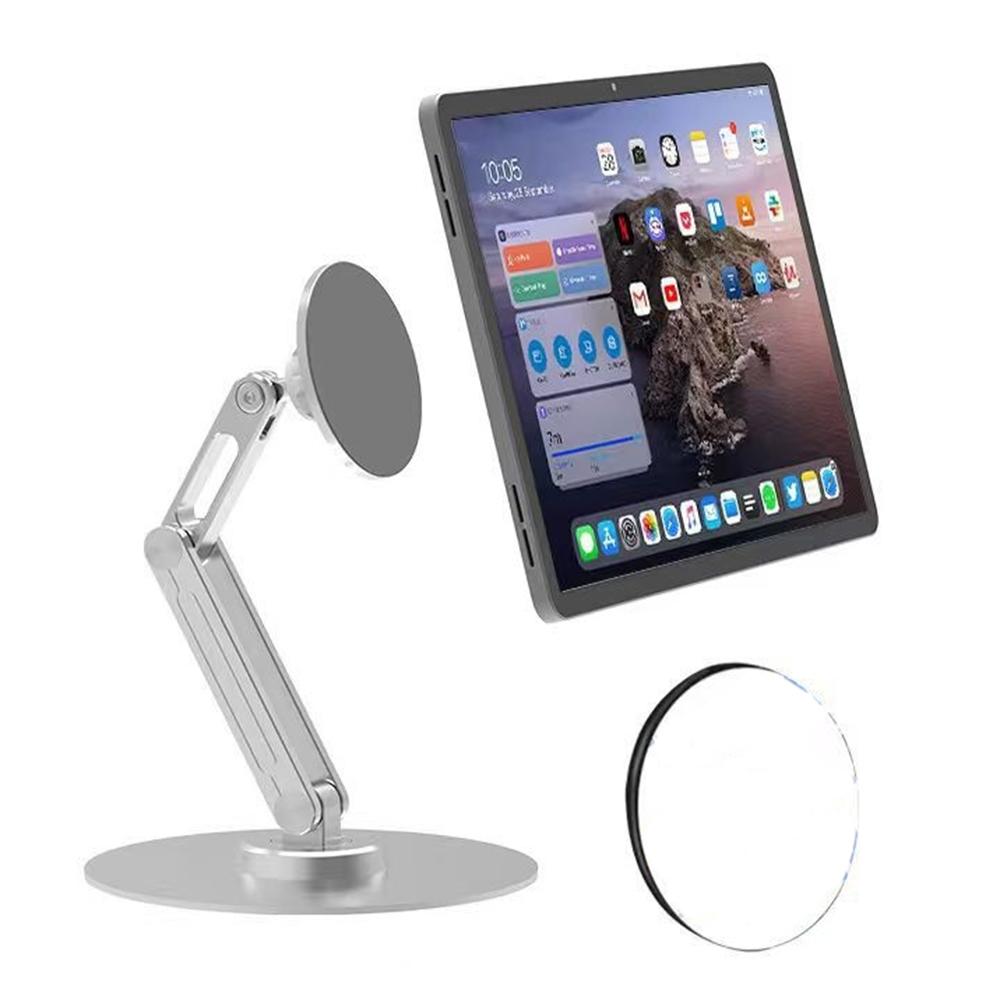 Foldable Magnetic Tablet Stand 360 Degree Rotating Metal Desktop Holder Bracket for iPad