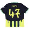 Puma Manchester City Foden 2024-25 Season Away Striped Simple Short Sleeve Football Shirt Unisex tops 775086-02-47