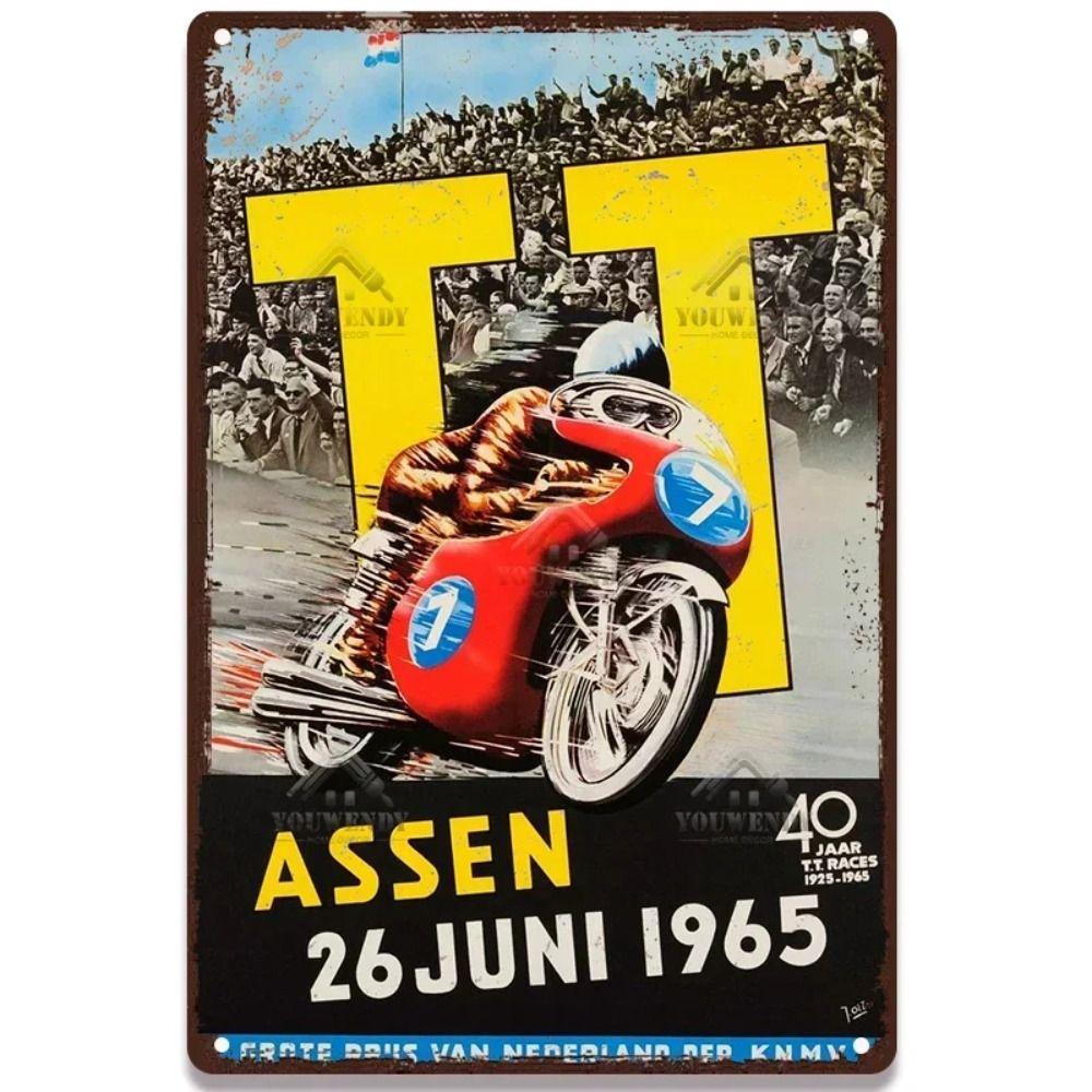 Scooter Metal Wall Art, Retro Moped Poster Sign 20x30cm