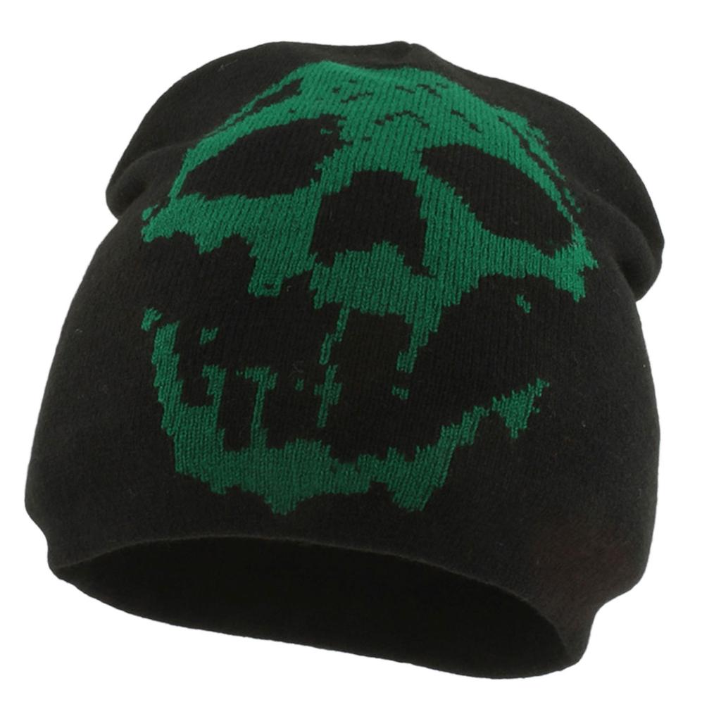Halloween Fashion Acrylic Knitted Skull Cap With Skull Stretchy Fit For Street Trend Anime Enthusiasts