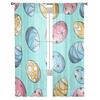 Easter Egg Blue Background Tulle Curtains for Living Room Bedroom Voile Sheer Curtain Window Home Decor Drapes