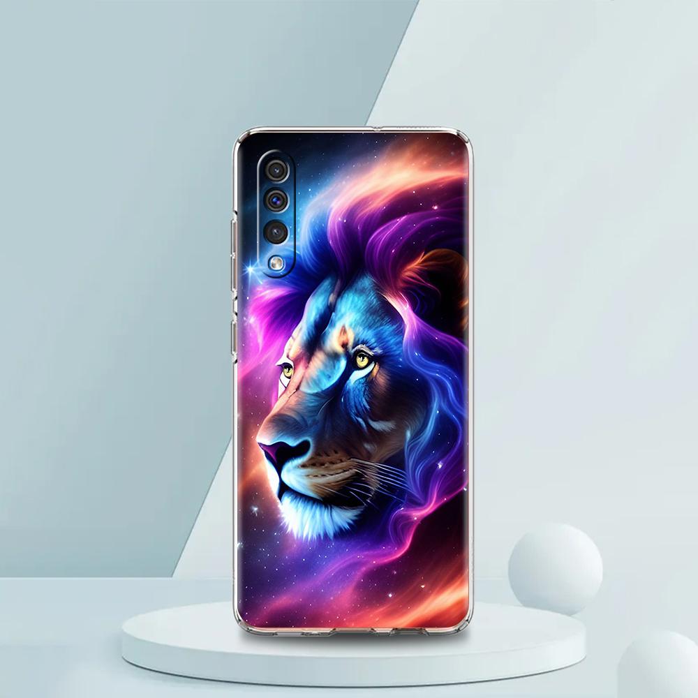 Colorful Lion Transparent Phone Case for Samsung Galaxy A16 A14 A12 A22 A24 A42 A02 A03S A06 A50 A70 A20 A30 A40 Soft Cover Bags