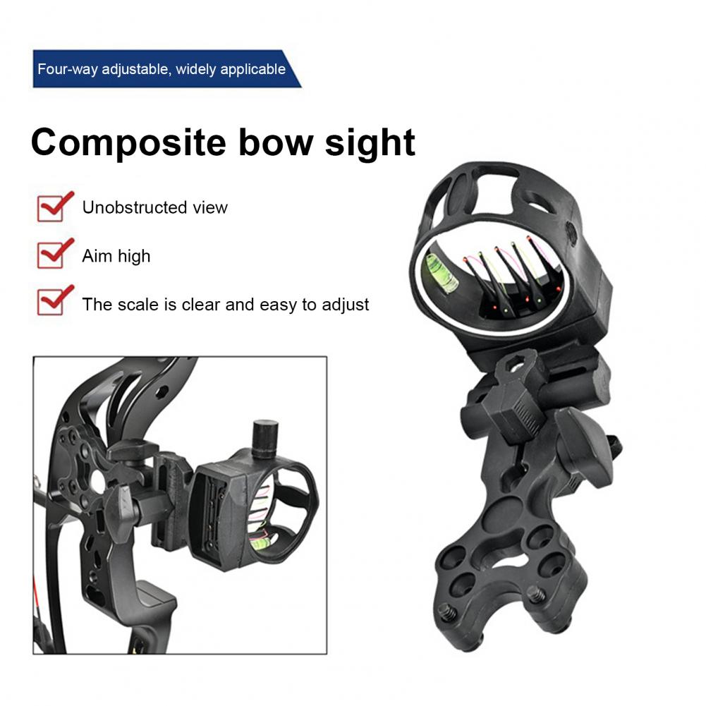 15*11cm 5 Pin Bow Sights Adjustable Archery Hunting Bow Sights Outdoor Archery Shoot Sports Equipment Tool-Less Archery Bowsight 5