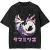 Vintage Washed T Shirt Monsters Hunters Cotton T-Shirts Rise Mizutsune Leisure Tee Shirt for Male Summer Y2K Fun Design Clothes
