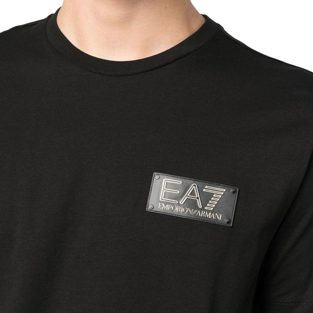 Emporio Armani SS23 EA7 Series Letter Logo Print Crew Neck Short Sleeve T-Shirt Men Tops Black 3RPT19-PJM9Z-1200