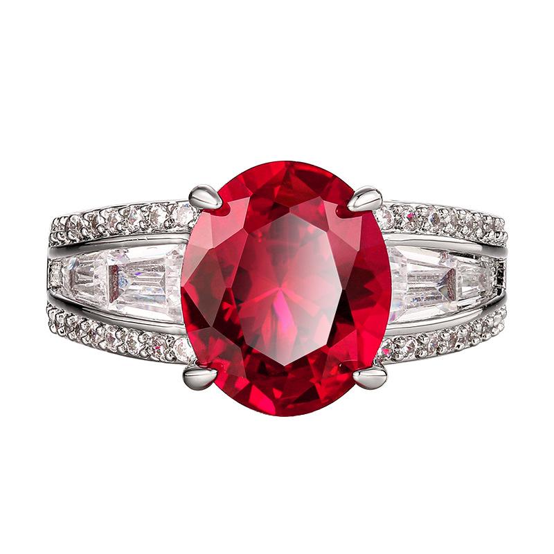 Jewelry Copper Bottom Gold-Plated Simulation Blue Spinel Ring Main Stone 10 * 12