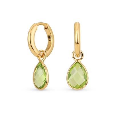 2 Carat Olive Green Peridot Halo Pear Shape Teardrop Huggie Earling for Classic Cocktail Wedding Latch Hinged Back Hinged Back 14K Yellow Gold Plated