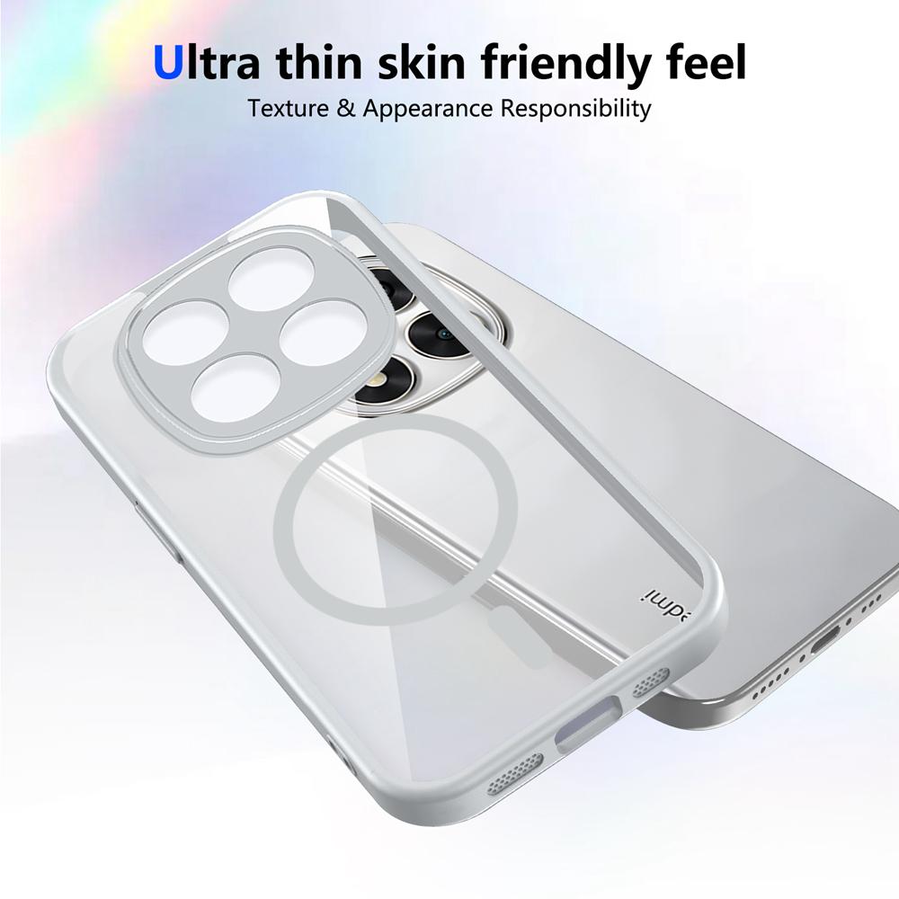 Fashion Transparent Slim Phone Case for Redmi Note 15 Pro Plus 14 Pro 4G 5G POCO X8 Pro Max F8 Ultra Magnetic Shockproof Cover