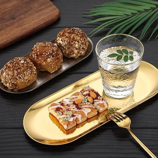 RVS Serveerschaal Scandinavische Ovalen Schaal voor Dessert BBQ Voedselveilig Gerecht voor Keuken Restaurant Huisdecoratie