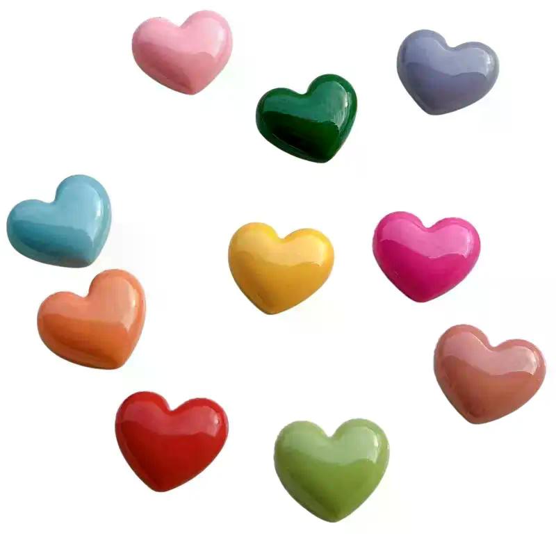 10 Pezzi Magneti Decorativi a Forma di Cuore in Plastica Magneti per Frigorifero per Cucina Ufficio Lavagna Armadietto di Stoccaggio e Lavastoviglie