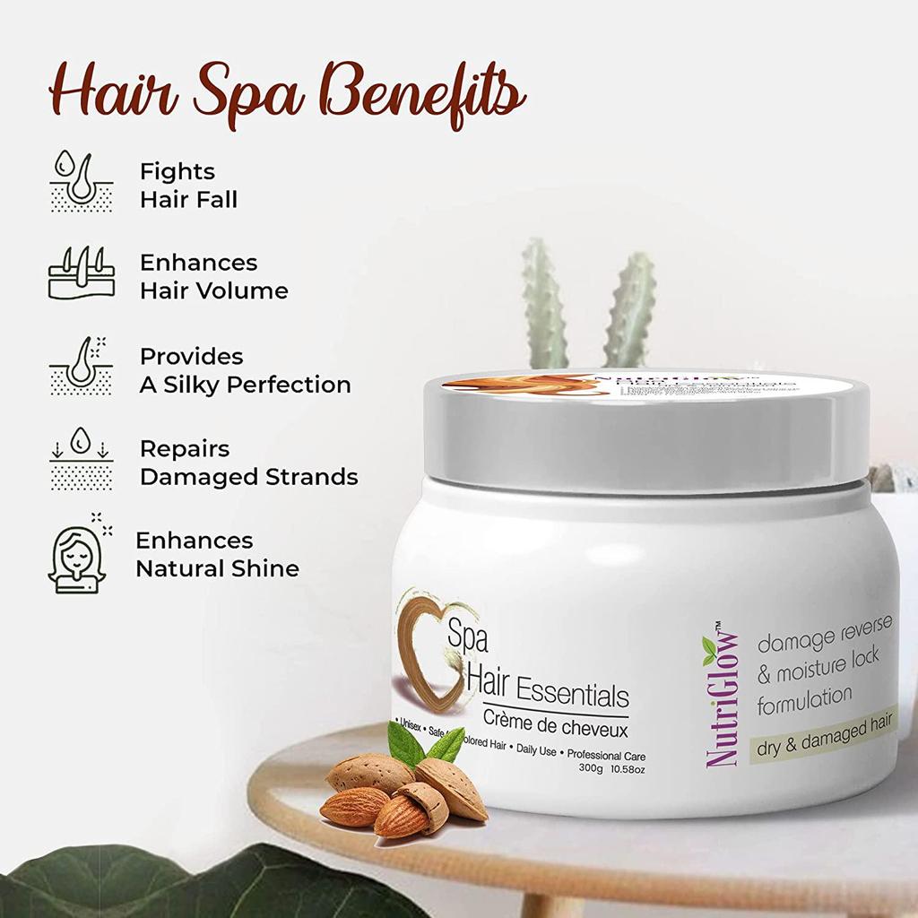 NutriGlow Hair Spa Cream with Damage Reverse & Moisture Lock Formulation 10.5 oz