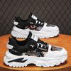 BY spring new rotating buckle versatile platform men's shoes dad shoes, beige, black, white