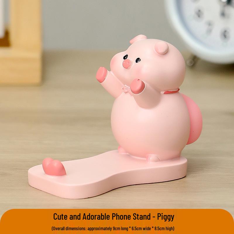Resin Cartoon Phone Holder - Creative Small Ornament Figure