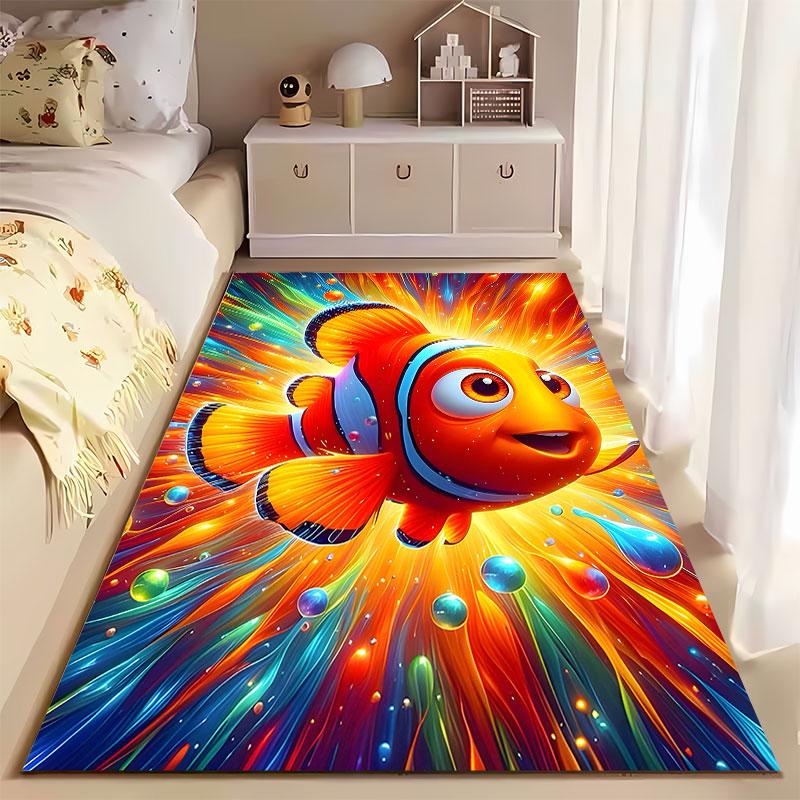 Colorful Clownfish Art Carpet suitable as a non-slip mat for the living room or bedroom sofa
