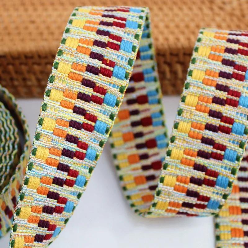 1/2/3/4/5Yards 38mm Jacquard Webbing Tape Ribbon Shoulder Canvas Belt Bag Strap Luggage Bias Band Garment Sewing Accessories